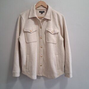 J. Crew Womens Wool Blend Shirt Jacket Cream Ivory Size Medium